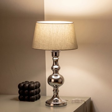 BRILAGI - Stona lampa CERIA 1xE27/60W/230V Ø 25 cm sjajni hrom/siva