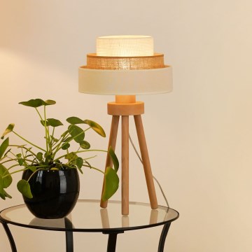 Brilagi - Stona lampa DENVER LUNETA 1xE27/15W/230V bež/braon/krem