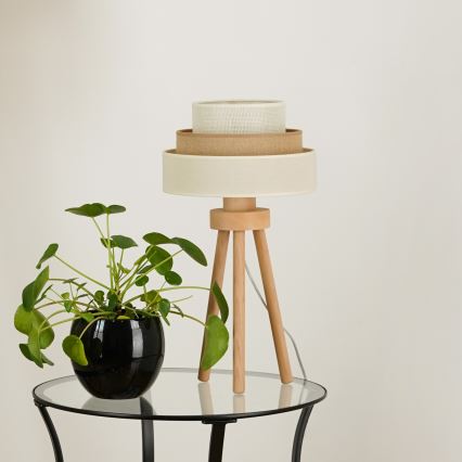 Brilagi - Stona lampa DENVER LUNETA 1xE27/15W/230V bež/braon/krem