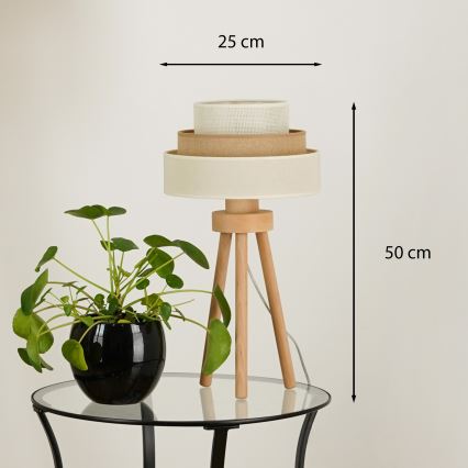 Brilagi - Stona lampa DENVER LUNETA 1xE27/15W/230V bež/braon/krem
