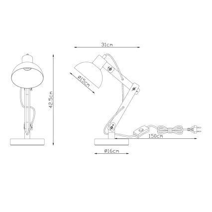 Brilagi - Stona lampa FOCUS 1xE27/40W/230V bela