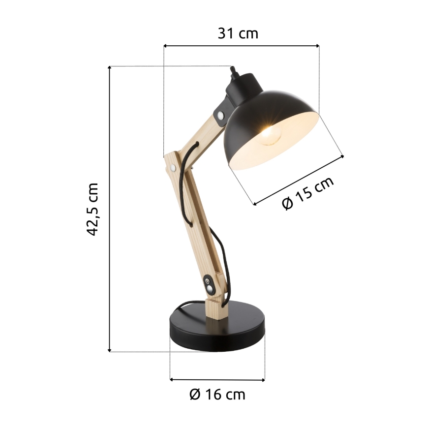 Brilagi - Stona lampa FOCUS 1xE27/40W/230V crna
