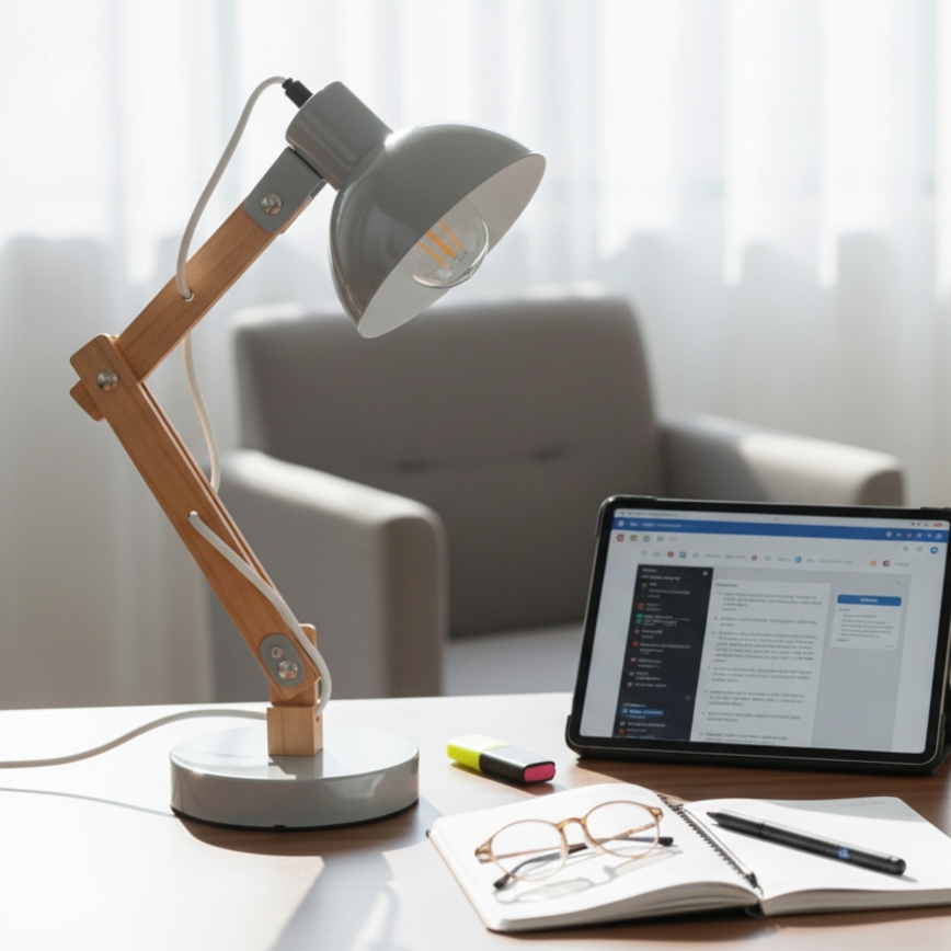 Brilagi - Stona lampa FOCUS 1xE27/40W/230V siva