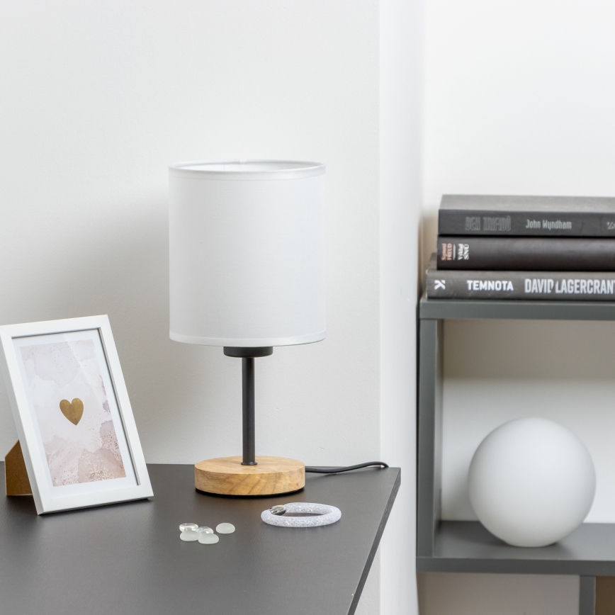 Brilagi - Stona lampa NUBILA WOOD 1xE27/25W/230V hrast/bela