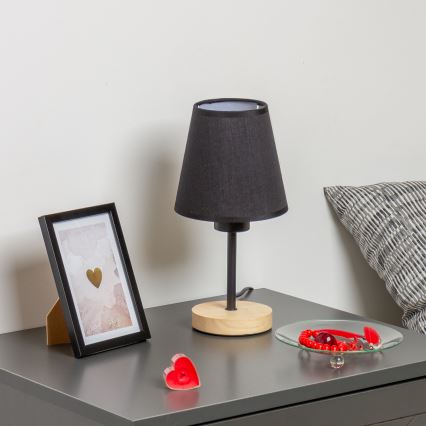 Brilagi - Stona lampa NUBILA WOOD 1xE27/25W/230V hrast/crna