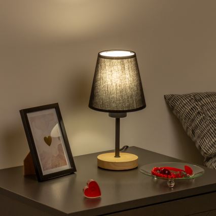 Brilagi - Stona lampa NUBILA WOOD 1xE27/25W/230V hrast/crna