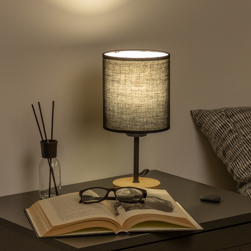 Brilagi - Stona lampa NUBILA WOOD 1xE27/25W/230V hrast/crna