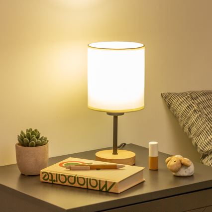Brilagi - Stona lampa NUBILA WOOD 1xE27/25W/230V hrast/crna/krem