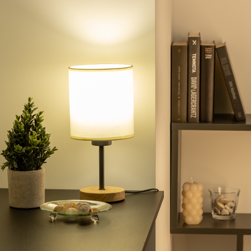 Brilagi - Stona lampa NUBILA WOOD 1xE27/25W/230V hrast/crna/krem