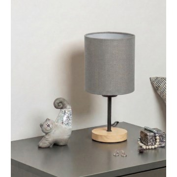 Brilagi - Stona lampa NUBILA WOOD 1xE27/25W/230V hrast/crna/svetlosiva