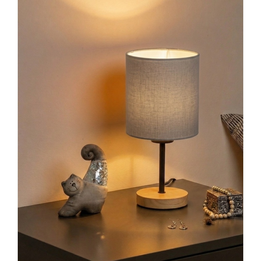 Brilagi - Stona lampa NUBILA WOOD 1xE27/25W/230V hrast/crna/svetlosiva