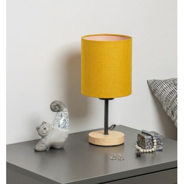 Brilagi - Stona lampa NUBILA WOOD 1xE27/25W/230V hrast/crna/žuta