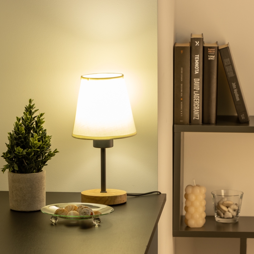 Brilagi - Stona lampa NUBILA WOOD 1xE27/25W/230V hrast/krem