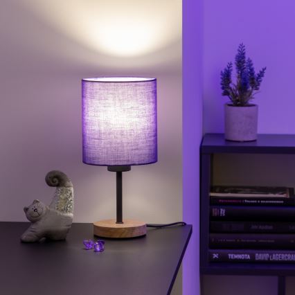 Brilagi - Stona lampa NUBILA WOOD 1xE27/25W/230V hrast/ljubičasta