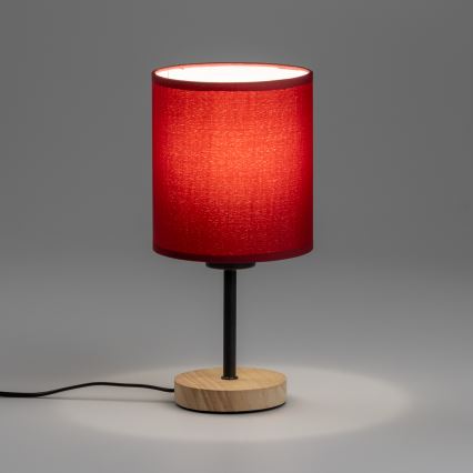 Brilagi - Stona lampa NUBILA WOOD 1xE27/25W/230V hrast/pompejska crvena