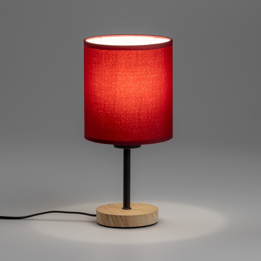 Brilagi - Stona lampa NUBILA WOOD 1xE27/25W/230V hrast/pompejska crvena