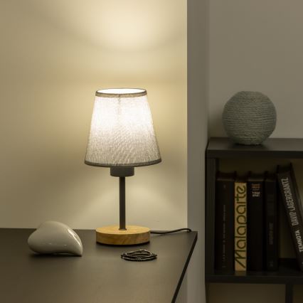 Brilagi - Stona lampa NUBILA WOOD 1xE27/25W/230V hrast/siva
