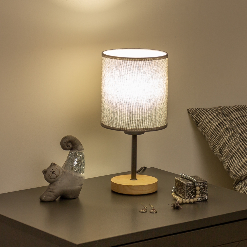 Brilagi - Stona lampa NUBILA WOOD 1xE27/25W/230V hrast/siva