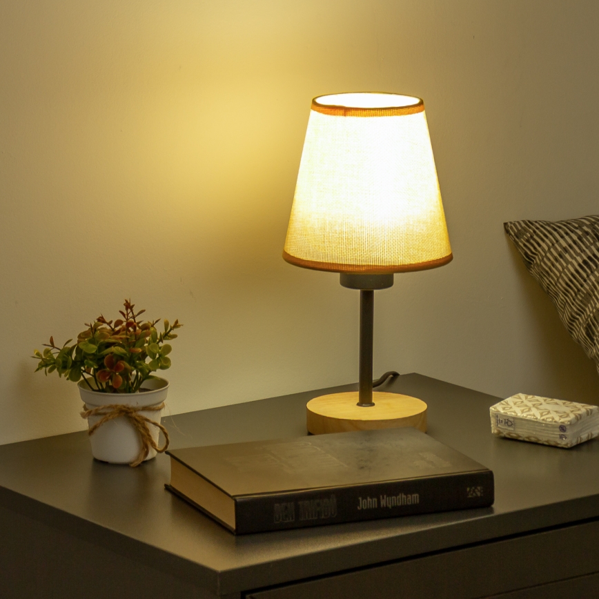 Brilagi - Stona lampa NUBILA WOOD 1xE27/25W/230V hrast/svetlo braon