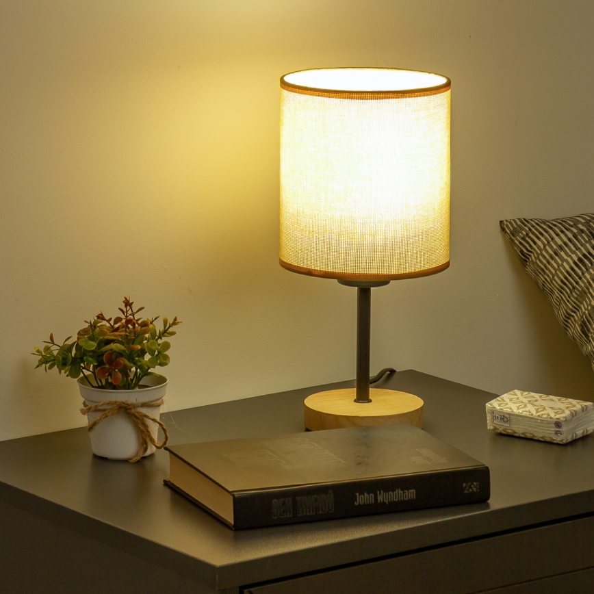 Brilagi - Stona lampa NUBILA WOOD 1xE27/25W/230V hrast/svetlo braon