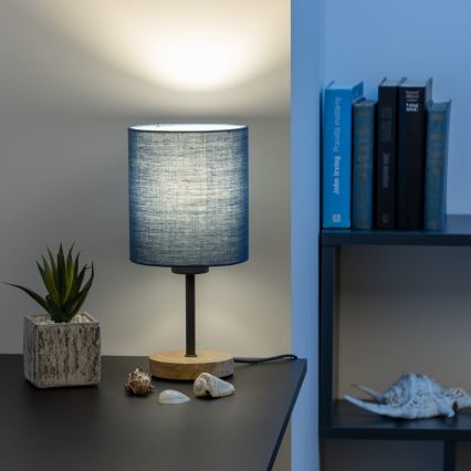 Brilagi - Stona lampa NUBILA WOOD 1xE27/25W/230V hrast/tamno plava