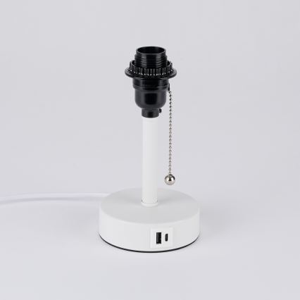 Brilagi - Stona lampa sa USB portom TABLON 1xE27/25W/230V bela/crna