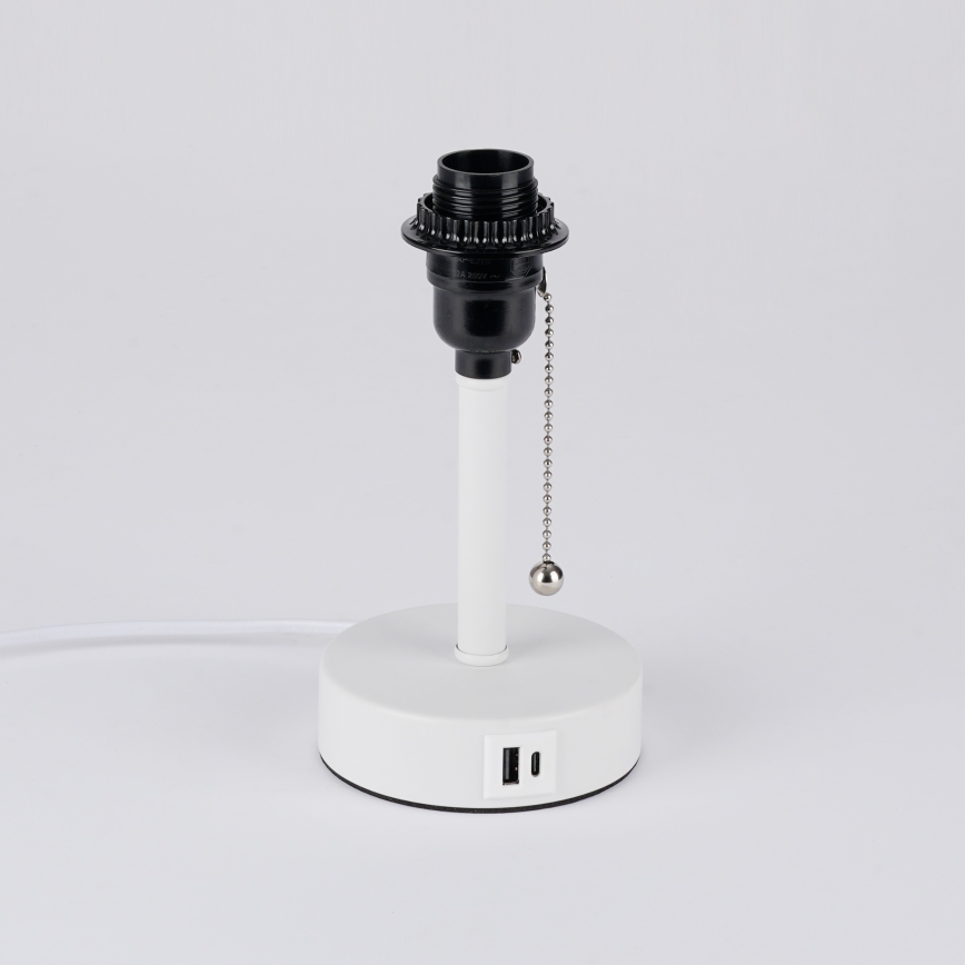 Brilagi - Stona lampa sa USB portom TABLON 1xE27/25W/230V bela/crna