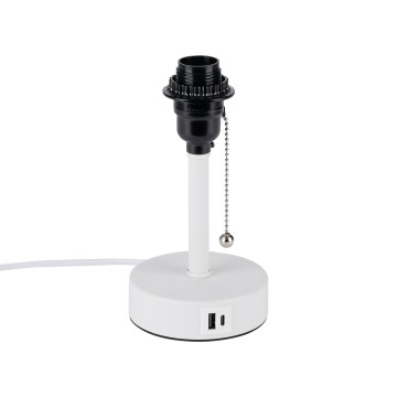 Brilagi - Stona lampa sa USB portom TABLON 1xE27/25W/230V bela