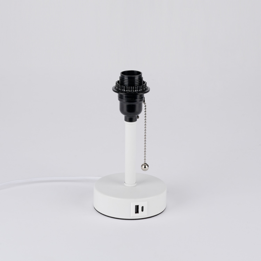Brilagi - Stona lampa sa USB portom TABLON 1xE27/25W/230V bela/krem