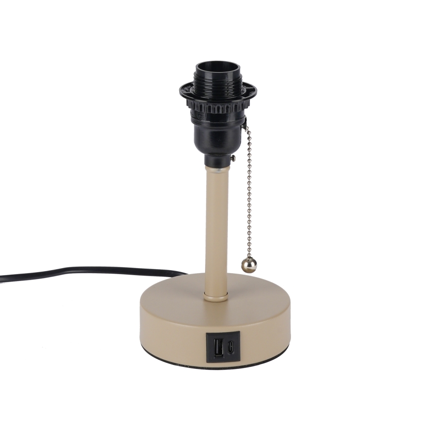 Brilagi - Stona lampa sa USB portom TABLON 1xE27/25W/230V bež/crna