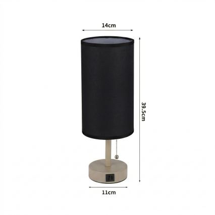Brilagi - Stona lampa sa USB portom TABLON 1xE27/25W/230V bež/crna