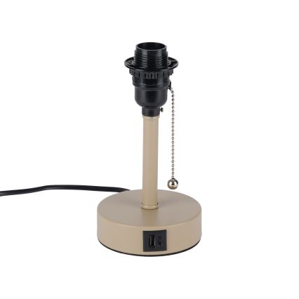 Brilagi - Stona lampa sa USB portom TABLON 1xE27/25W/230V bež/krem