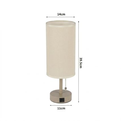 Brilagi - Stona lampa sa USB portom TABLON 1xE27/25W/230V bež/krem