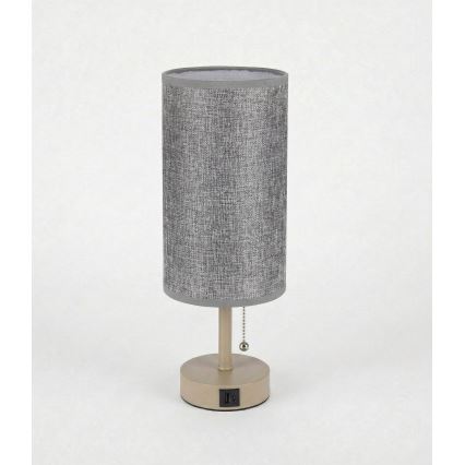 Brilagi - Stona lampa sa USB portom TABLON 1xE27/25W/230V bež/siva