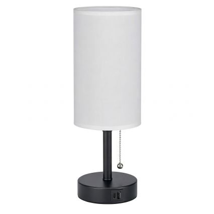 Brilagi - Stona lampa sa USB portom TABLON 1xE27/25W/230V crna/bela