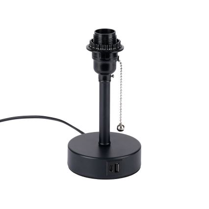 Brilagi - Stona lampa sa USB portom TABLON 1xE27/25W/230V crna/bela