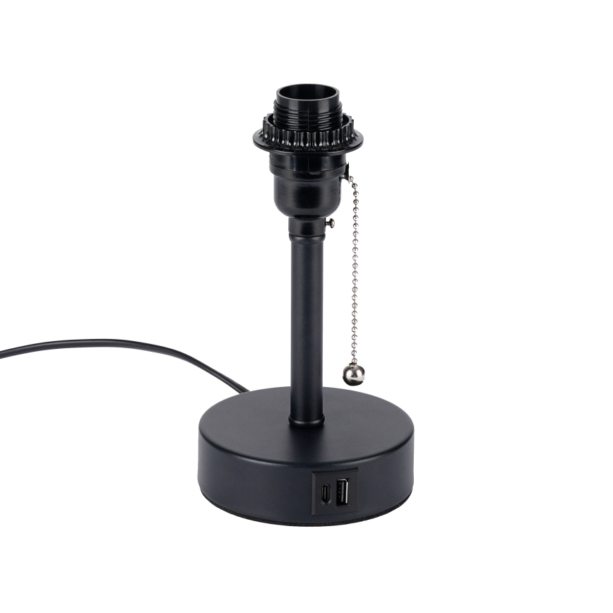 Brilagi - Stona lampa sa USB portom TABLON 1xE27/25W/230V crna/bela