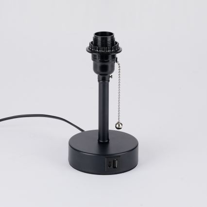 Brilagi - Stona lampa sa USB portom TABLON 1xE27/25W/230V crna