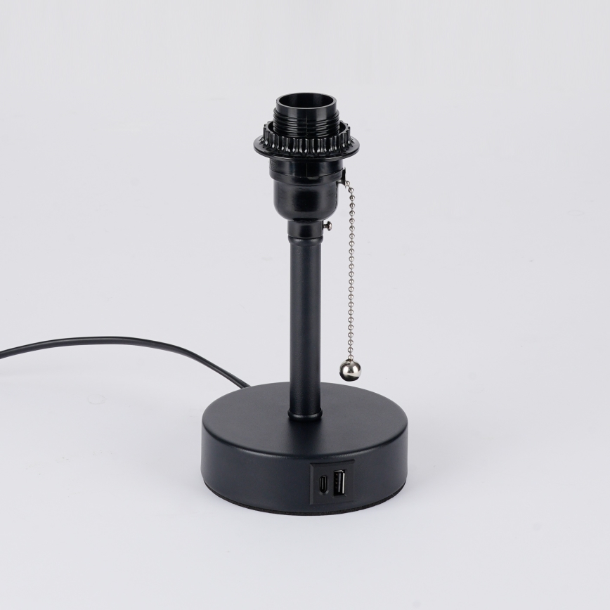 Brilagi - Stona lampa sa USB portom TABLON 1xE27/25W/230V crna