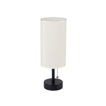 Brilagi - Stona lampa sa USB portom TABLON 1xE27/25W/230V crna/krem