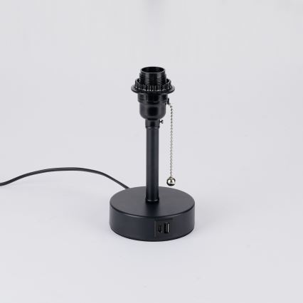 Brilagi - Stona lampa sa USB portom TABLON 1xE27/25W/230V crna/krem