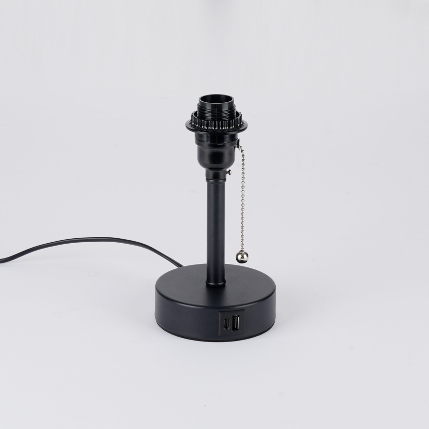 Brilagi - Stona lampa sa USB portom TABLON 1xE27/25W/230V crna/krem