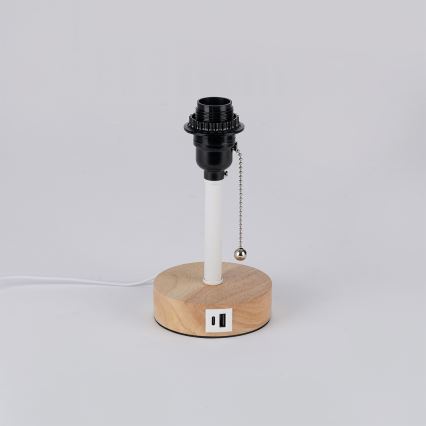 Brilagi - Stona lampa sa USB portom TABLON 1xE27/25W/230V hrast/bela/crna