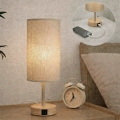 Brilagi - Stona lampa sa USB portom TABLON 1xE27/25W/230V hrast/bež