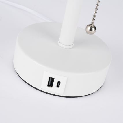 Brilagi - Stona lampa sa USB priključkom TABLON 1xE27/25W/230V bela/bež