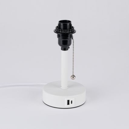 Brilagi - Stona lampa sa USB priključkom TABLON 1xE27/25W/230V bela/bež