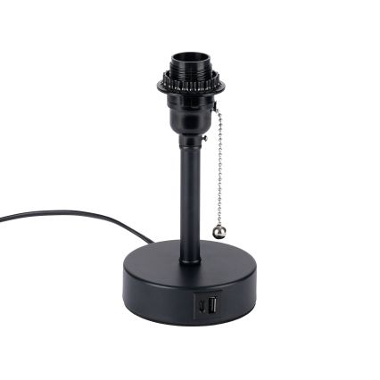 Brilagi - Stona lampa sa USB priključkom TABLON 1xE27/25W/230V crna