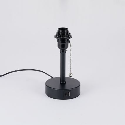 Brilagi - Stona lampa sa USB priključkom TABLON 1xE27/25W/230V crna/siva