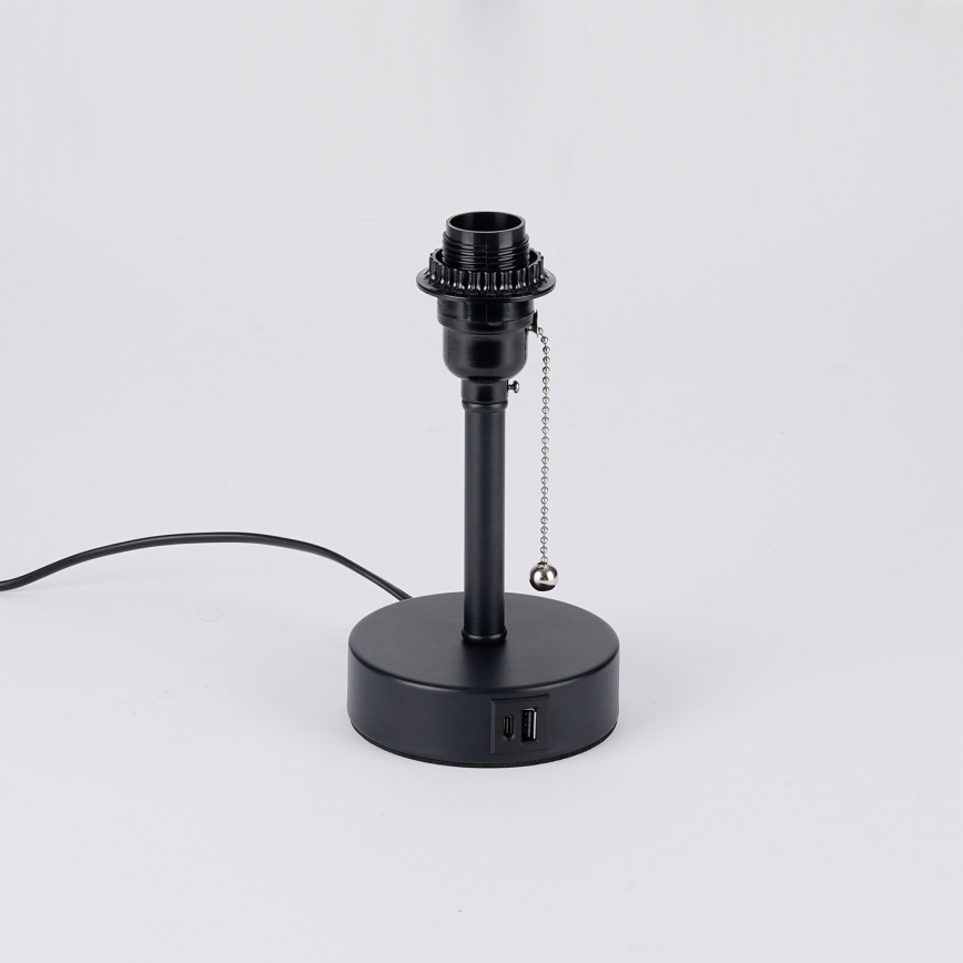 Brilagi - Stona lampa sa USB priključkom TABLON 1xE27/25W/230V crna/siva