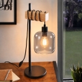 BRILAGI - Stona lampa WOOD GLASS 1xE27/40W/230V braon/crna/dimna siva